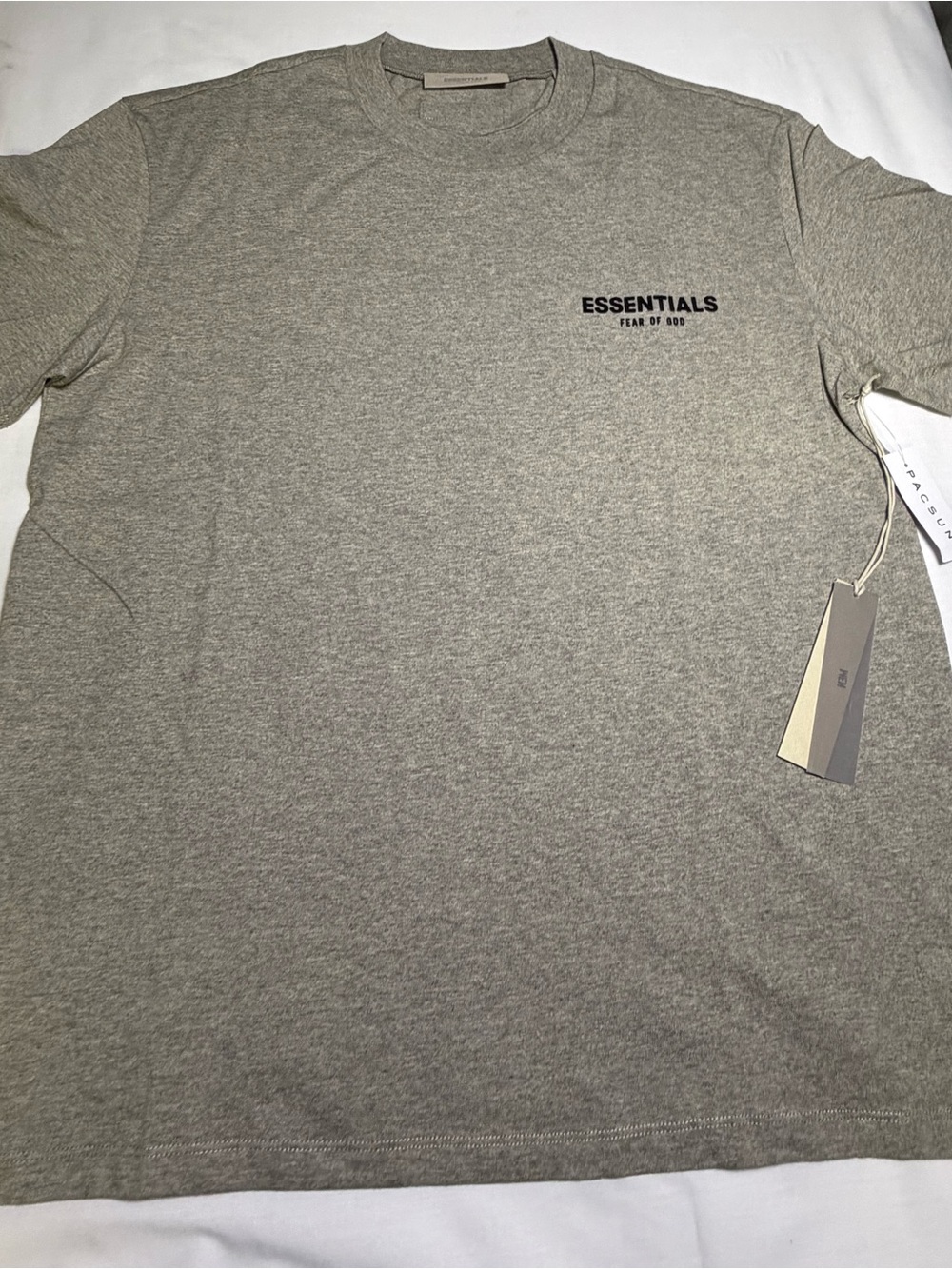 Essentials Short Sleeve Heather Gray Logo Tee